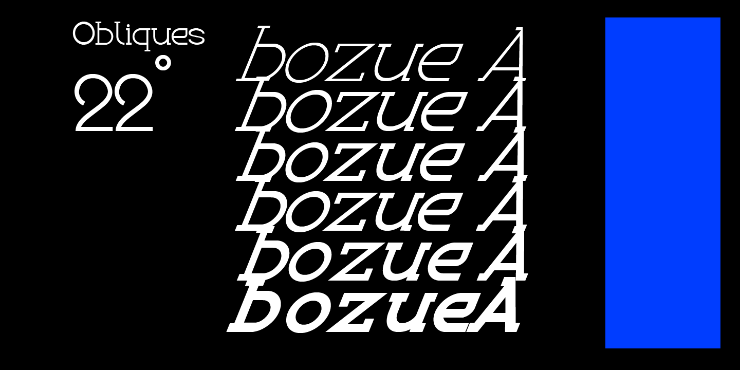 Ejemplo de fuente Bozue Bold